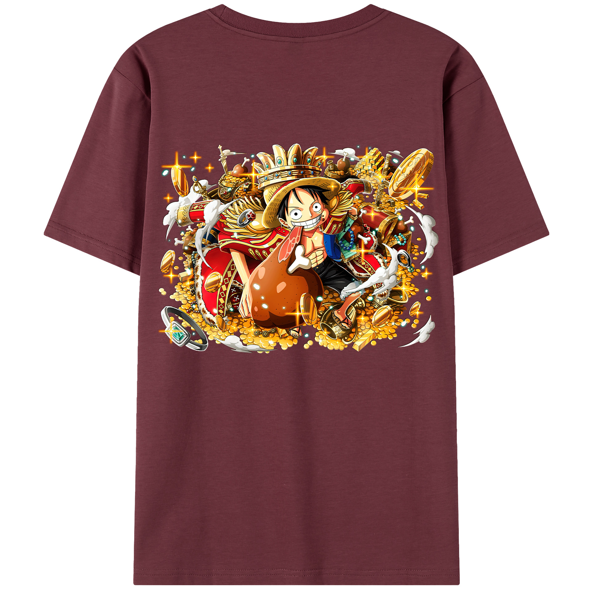 ワンピース モンキー・D・ルフィ ONE PIECE Monkey D. Luffy 綿100％半袖Tシャツ（背面プリント）